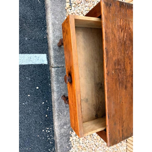 Antique 19th Century American Primitive Poplar Side Work Table For Sale - Image 10 of 15
