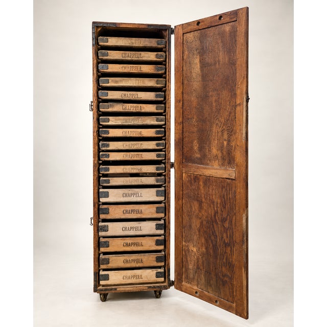 Antique Chappell Industrial Printer's Cabinet – Circa 1900–1930 For Sale - Image 12 of 12
