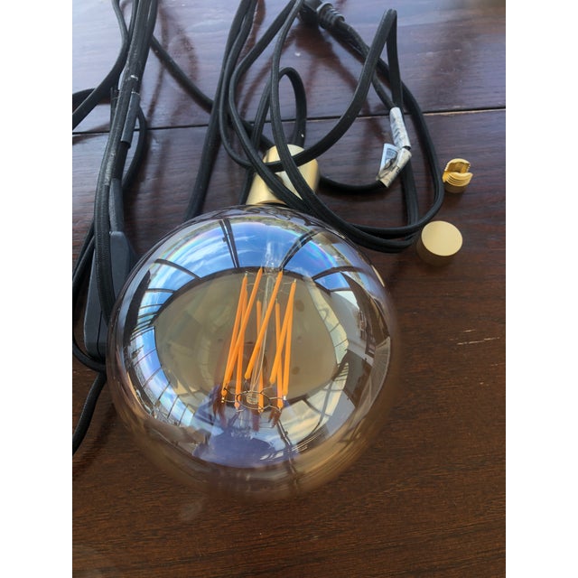 Metal Contemporary Tala Brass Plug-in Pendant For Sale - Image 7 of 9