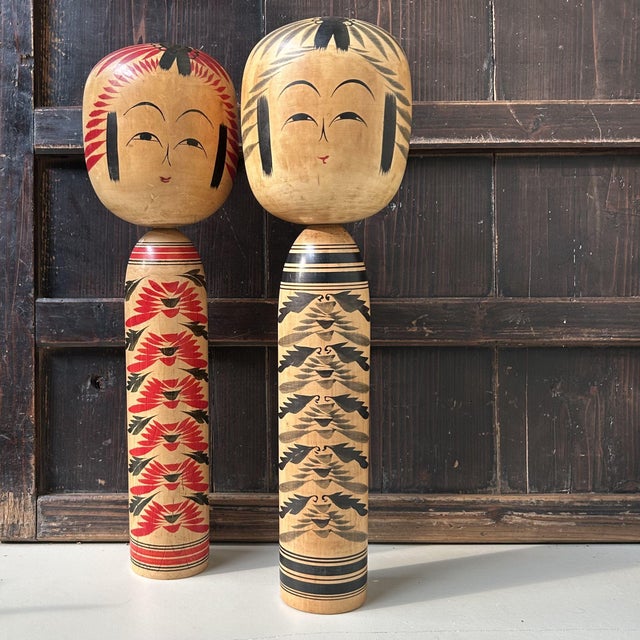 Mid-Century Modern Large Dentō Kokeshi, Tōgatta-Kei, Japan, 1980s, Set of 2 For Sale - Image 3 of 15