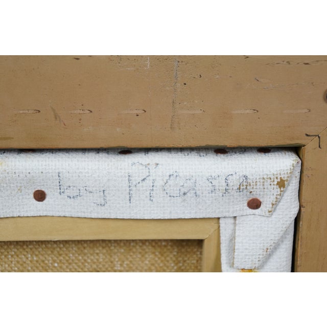 Late 20th Century Girl Before a Mirror Oil Painting After Pablo Picasso Cubism Canvas Framed 25" For Sale - Image 10 of 11