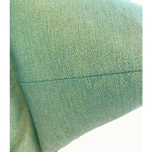 Outdoor Aquamarine Herringbone Pillows a Pair Chairish