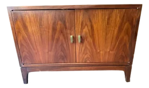 Mid Century Modern Walnut Nightstand Bed Side Cabinet