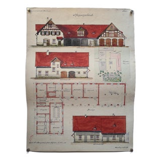 August Kaiser, farm Building, 1908, Paper For Sale