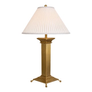 Neoclassical Solid Brass Table Lamp For Sale