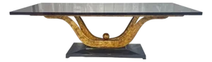 "Fontaine" Dining Table in Mahogany and Gilt Finish Attributed to Christopher Guy