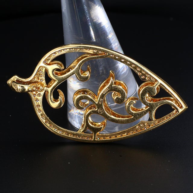Early 21st Century Chad Allison 18k Yellow Gold Diamond Pendant ~1.2ct G/Si1 For Sale - Image 5 of 5