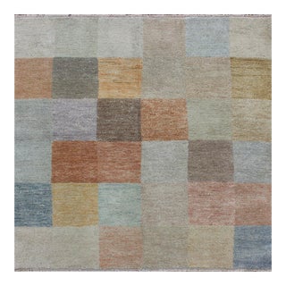 Square Size Sampler Rug in Small Squares 3'0 X 3'0 For Sale