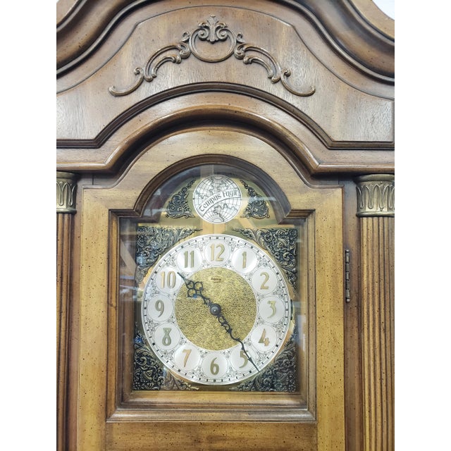 1970s Ridgeway Model Qm308 Serial Number 7775 Grandfather Clock Fm