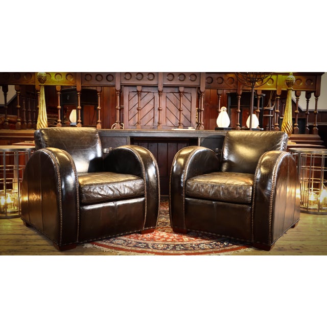 Rockefeller Leather Chairs by Timothy Oulton, 2010s For Sale - Image 17 of 18