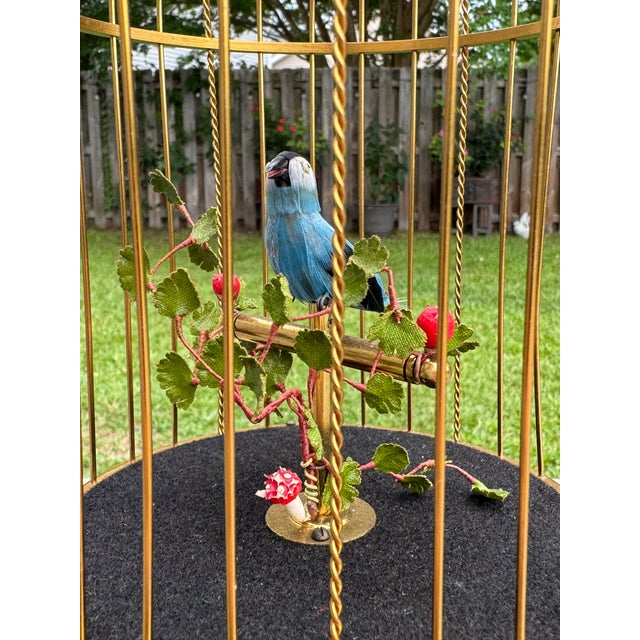 1950s Karl Griesbaum Made in Germany Mechanical Singing Bird Cage Automaton - New in Box For Sale - Image 11 of 17