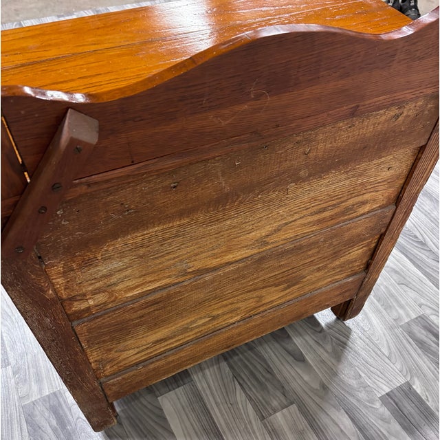 Antique Victorian Oak Washstand With Storage and Towel Rack For Sale - Image 4 of 9