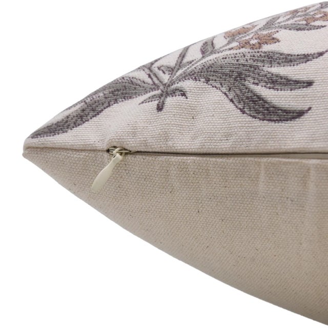 Art Deco Fabdivine Block Print Cushion Cover 14x20 Inch Duck Canvas- Vrindavan For Sale - Image 3 of 4