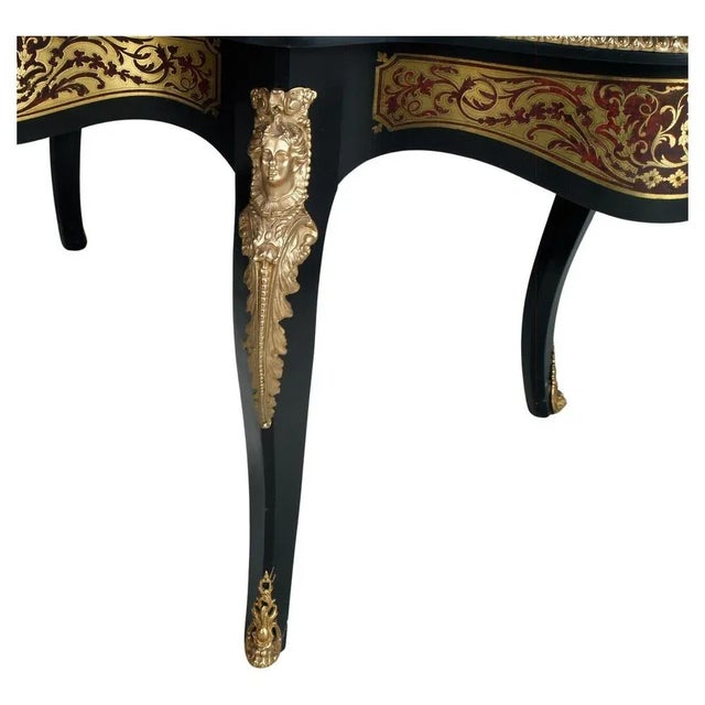 Metal Venetian Country Villa Baroque Boulle Dining Table and Chairs, France, 1880s, Set of 5 For Sale - Image 7 of 12