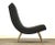 A mid century modern dark grey and brass colored scoop lounge chair in the manner of Adrian Pearsall. Seat height 14.5...