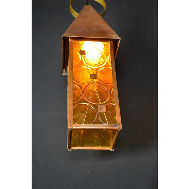 1970s Copper Pendant Light With Acrylic Panes For Sale In Fayetteville, AR - Image 6 of 12