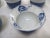 Japanese Vintage 1960's Japanese Small Porceline China Rice Bowls Sumo Print Scalloped Edges- Set of 5 For Sale - Image 3 of 4