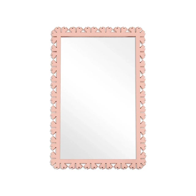 Contemporary Fleur Home Audubon Bamboo Sticks Rectangle Mirror in Salmon Berry, 24x35.5 For Sale - Image 3 of 3