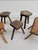 Vintage Oak Three-Legged Stool, 1950s For Sale - Image 6 of 8
