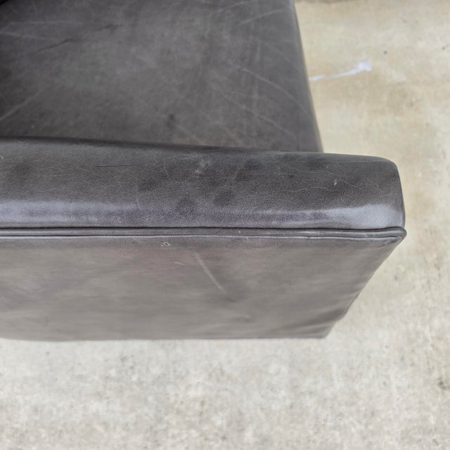 Restoration Hardware 1950s Italian Shelter Arm Leather Swivel Club Chair Rh For Sale - Image 17 of 18