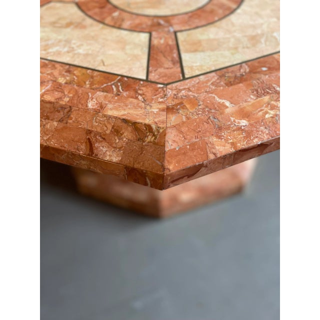 Maitland - Smith 1980s Vintage Maitland Smith Fossilized Coral Tessellated Stone Dining Table For Sale - Image 4 of 9