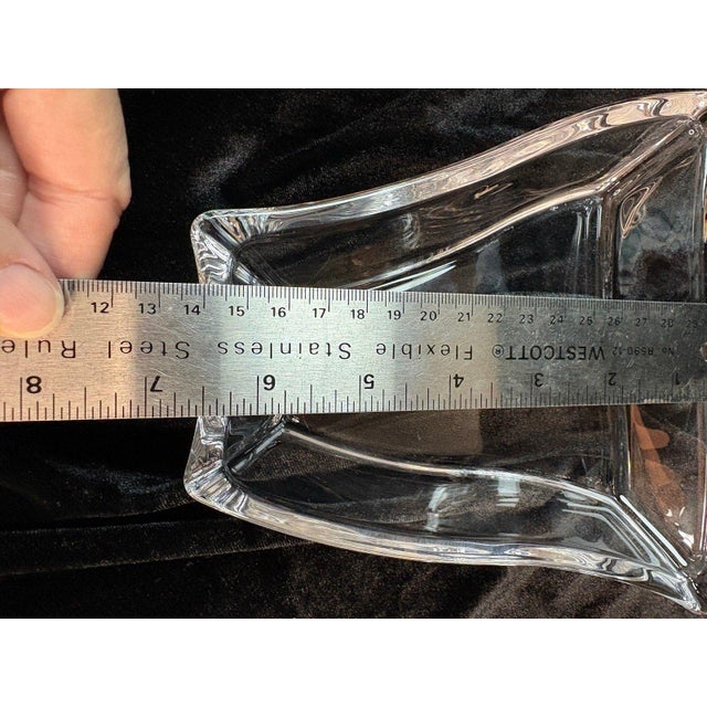Late 20th Century Set of 3 Luigi Bormioli Italy Clear Crystal Triangle Serving Dishes For Sale - Image 5 of 7