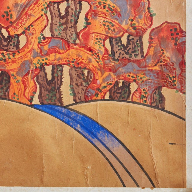 Vintage Chinese Watercolors on Paper, 20th Century (One Available) For Sale - Image 11 of 12