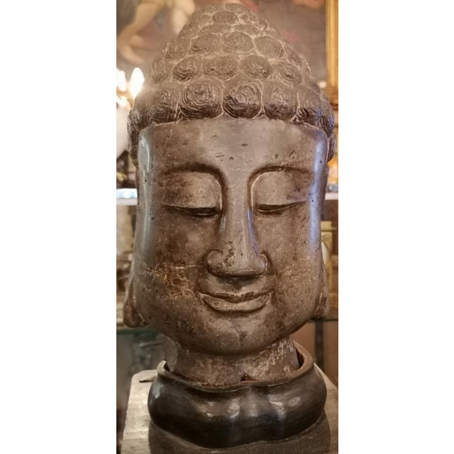 Cambodian Artist, Buddha Head Sculpture, 18th Century, Stone For Sale - Image 18 of 18