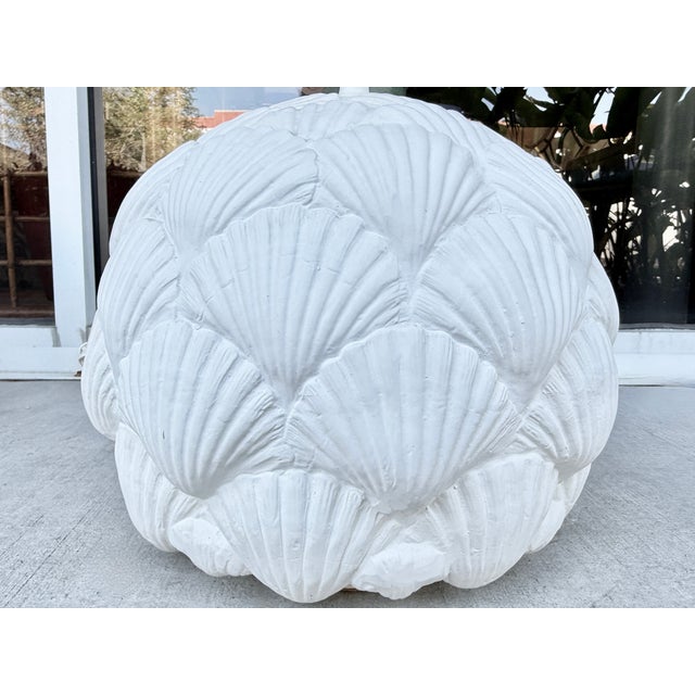 White Shells Pattern Plaster Table Lamp For Sale - Image 8 of 8