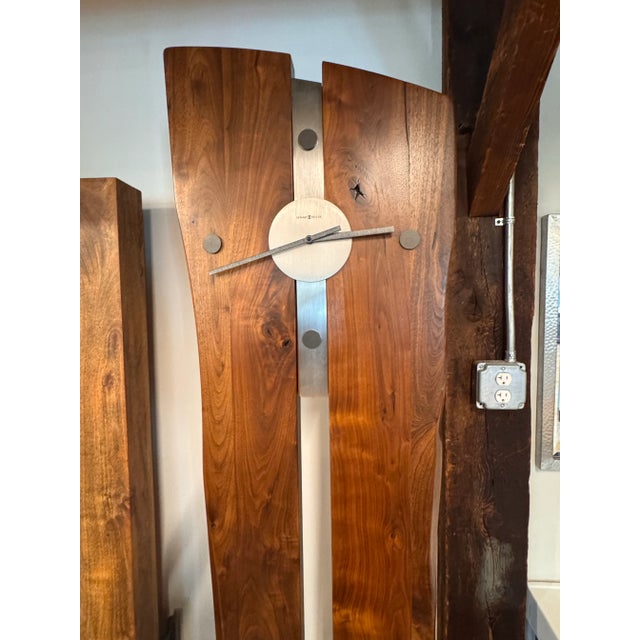 Wood Howard Miller Enzo Live-Edge Walnut Floor Clock For Sale - Image 7 of 7