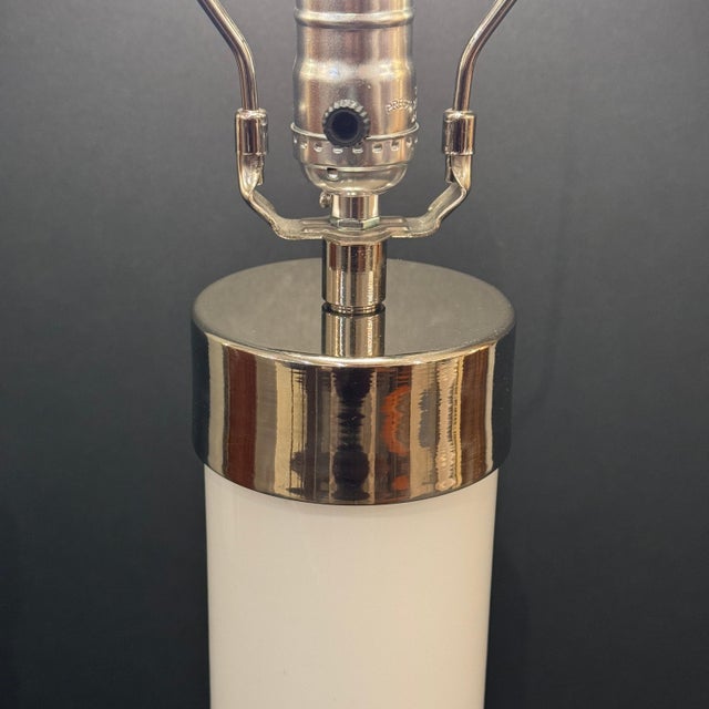 Modern 1970s Single Modernist Glass Table Lamp For Sale - Image 3 of 6