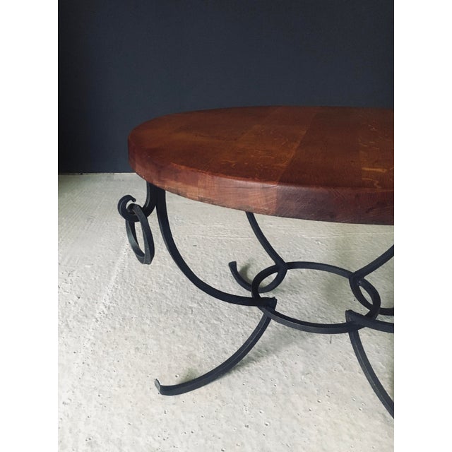 1950s Rustic Oak and Wrought Iron Coffee Table, Belgium, 1950s For Sale - Image 5 of 15