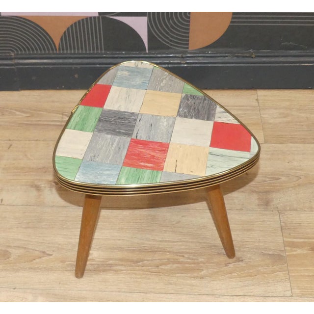 Vintage Flower Stand in Linoleum, 1950s For Sale - Image 4 of 9