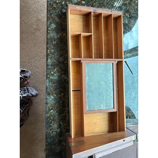Antique Mahogany Travel Desk C. 1860-1890 With Hidden Compartment and Original Ink Wells For Sale - Image 10 of 12