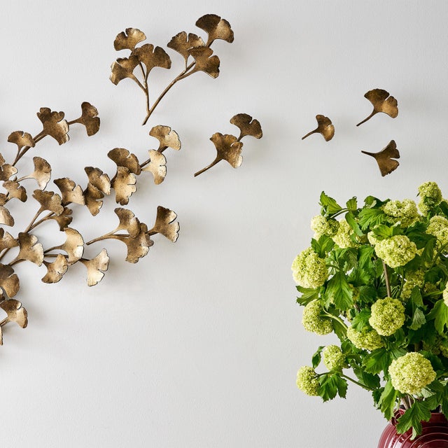 Brilliant Gold Grape Leaf Wall Sculpture For Sale - Image 10 of 12