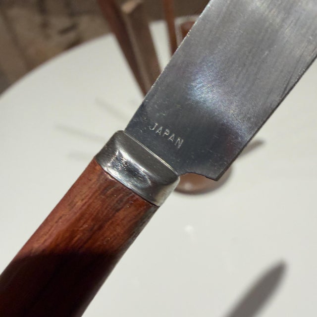 Karl Holmberg Teak Fruit or Cheese Knife Set Japan Mid Century For Sale - Image 10 of 10