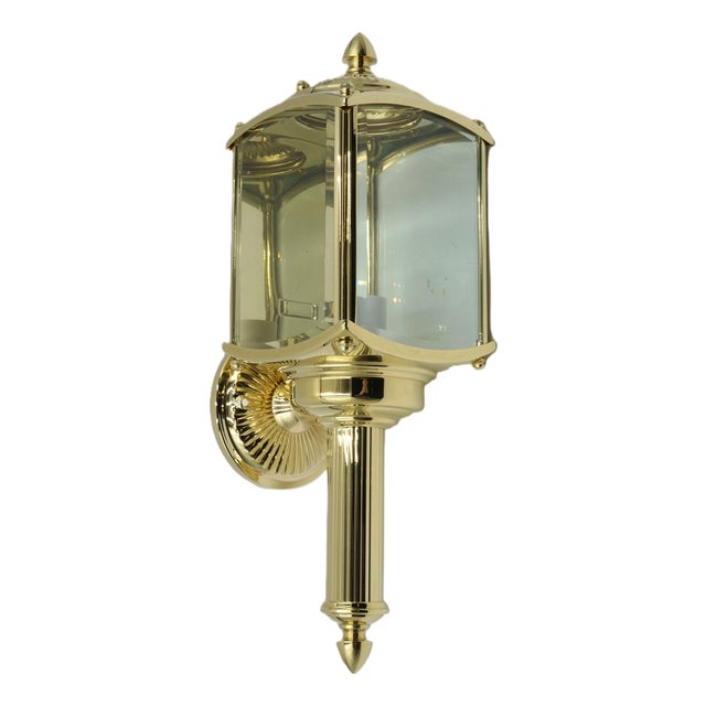 Baldwin Brass & Glass Exterior Lantern For Sale