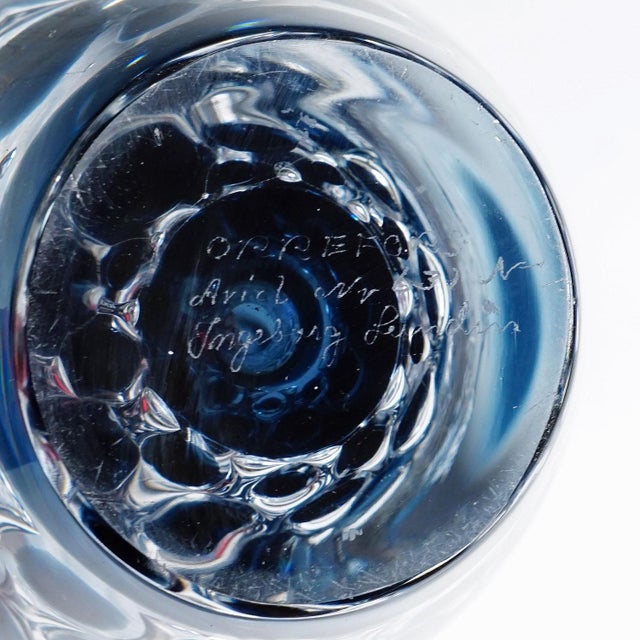 Glass Heavy Ariel Glass Vase by Ingeborg Lundin for Orrefors, Sweden 1964 For Sale - Image 7 of 7