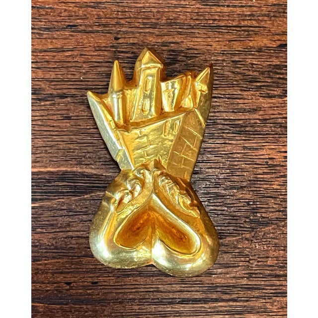Design Gilt Bronze Brooch Chateau en Espagne by Line Vautrin For Sale - Image 4 of 11