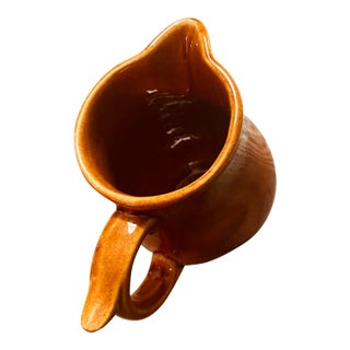 Vintage Mini McCoy Amber Glazed Ceramic Creamer Pitcher For Sale