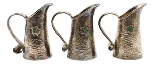 1970s Mid Century Modern Silver Plated Tea Pots - Set of Three