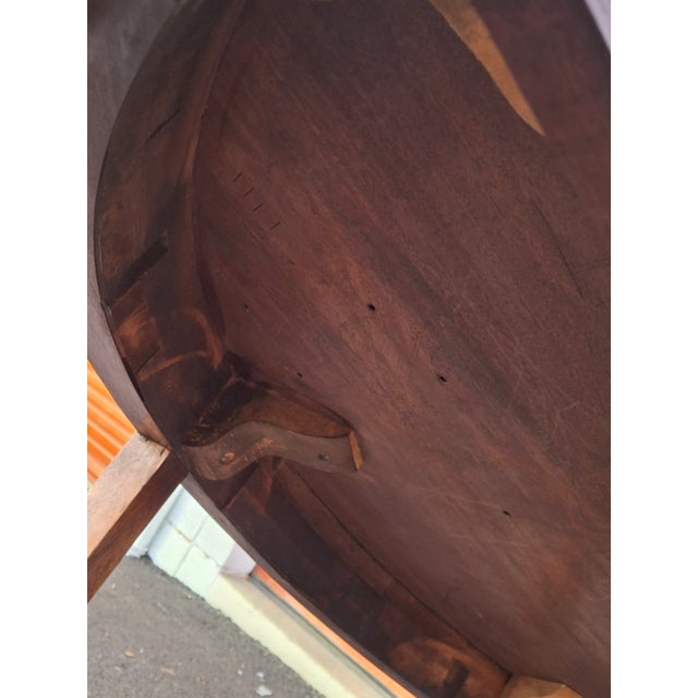 19th Century George III Crotched Mahogany and Satinwood Inlaid Demi-Lune Table For Sale - Image 15 of 15