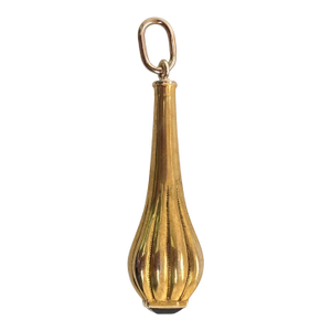 Late 19th Century Victorian 14k Gold Amethyst Drop Pendant