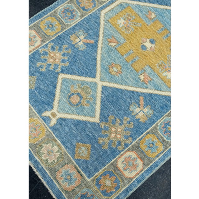 Turkish Turkish Oushak Runner Rug 2'11" x 6'6" #17176 For Sale - Image 3 of 8