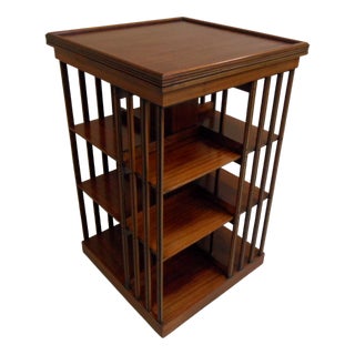 Antique Mahogany Revolving Bookcase For Sale