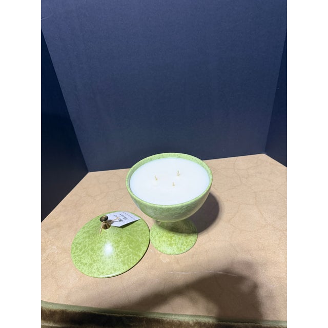An iconic piece of American mid-century art pottery, this vintage 1960s Royal Haeger covered pedestal dish features a...