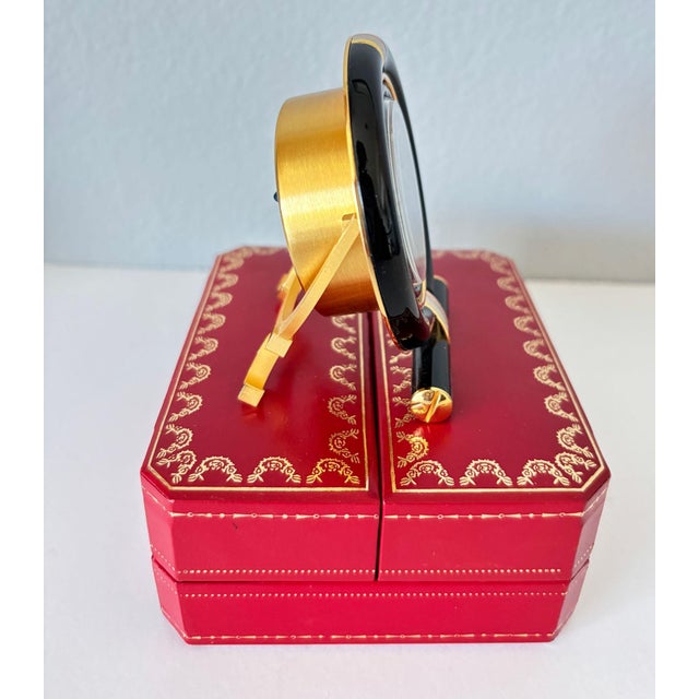 Cartier Cartier “Trinity” Travel Alarm Clock Black Enamel & Tri-Color Gold France 1990 For Sale - Image 4 of 18