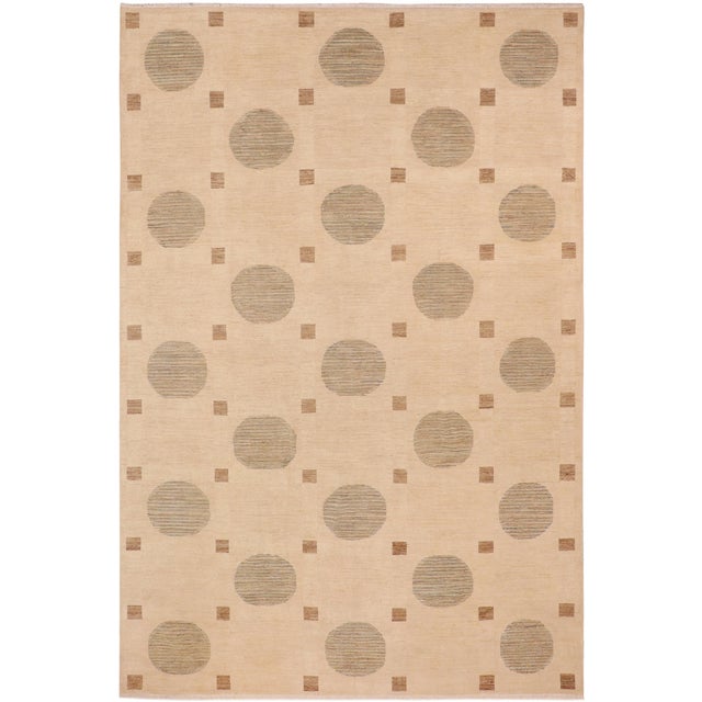 Boho Chic Gabbeh Tan/Green Wool Rug - 9'10'' X 14'2'' For Sale - Image 10 of 10