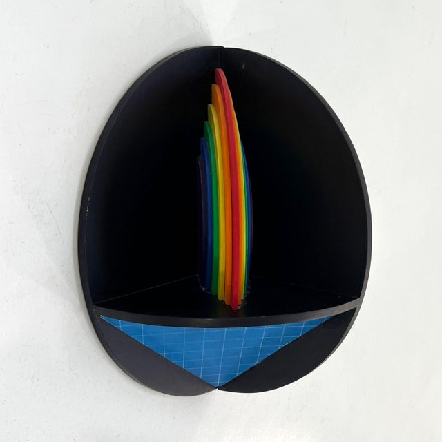 Rainbow Wall Sculpture from Lucio Del Pezzo, 1977, in Good conditions. Designed 1970 to 1979 This piece is attributed to...