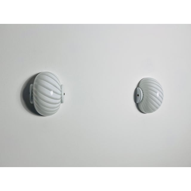 Mid 20th Century Pair of Mid-Century Glass Wall Lamps, Italy, 1960s For Sale - Image 5 of 10